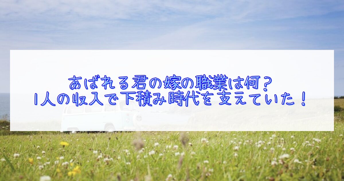 あばれる君の嫁の職業について